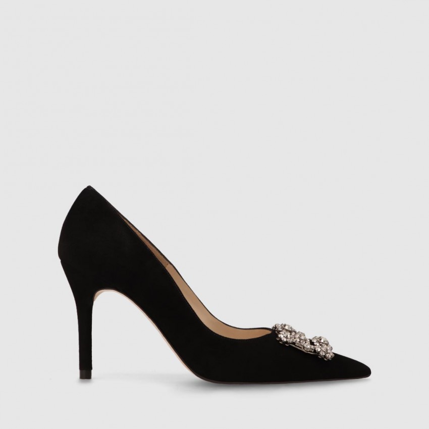 Women´s jewel pumps in black suede with gem details | LODI Women´s ...