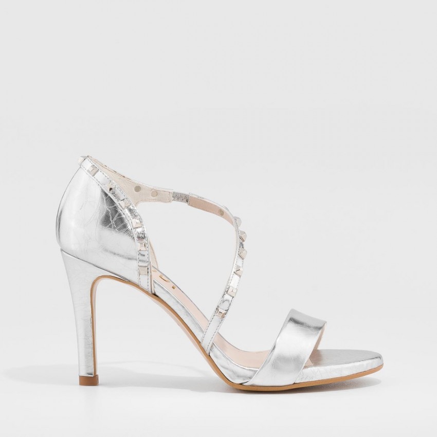definido Superar Miniatura Sandalias Inxio en piel metalizada color plata | LODI Zapatos de mujer  online